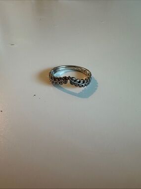 Pandora Sterling Silver Leaf Chain Ring
